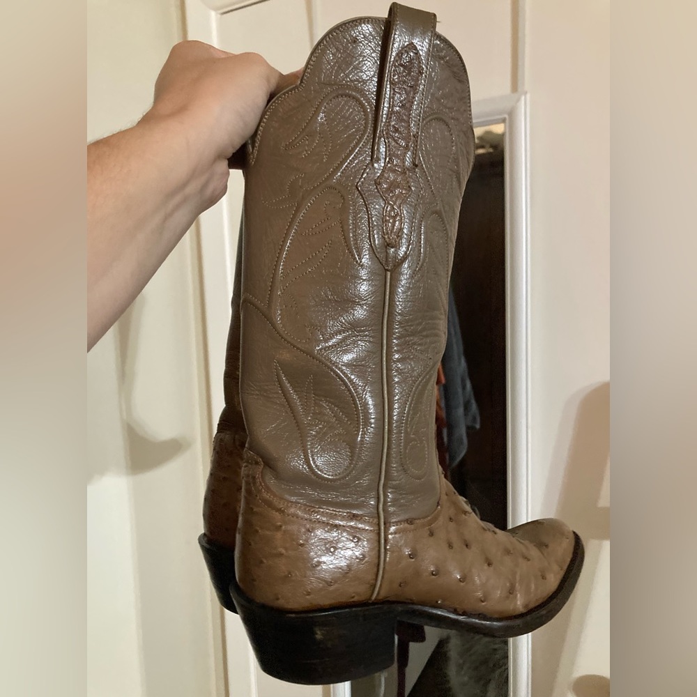 COPY - Black Jack Full quill ostrich exotic cowboy/cowgirl western boots 5B tau…